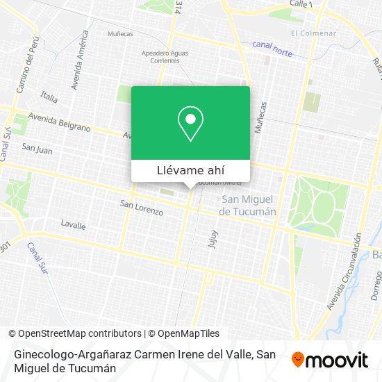 Mapa de Ginecologo-Argañaraz Carmen Irene del Valle