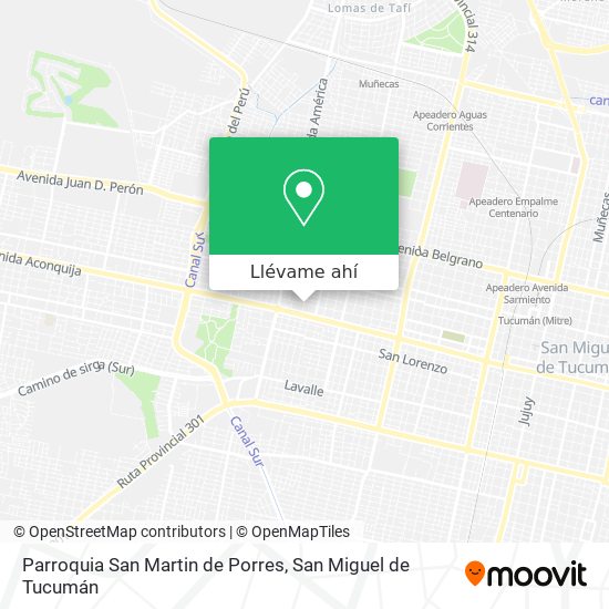 Mapa de Parroquia San Martin de Porres