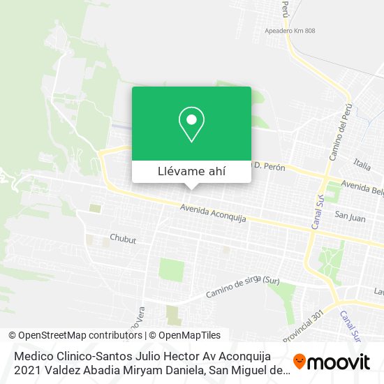 Mapa de Medico Clinico-Santos Julio Hector Av Aconquija 2021 Valdez Abadia Miryam Daniela