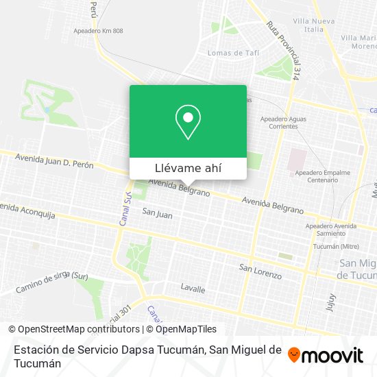 Mapa de Estación de Servicio Dapsa Tucumán