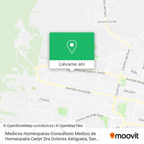 Mapa de Medicos Homeopatas-Consultorio Medico de Homeopatia Cedyt Dra Dolores Astigueta