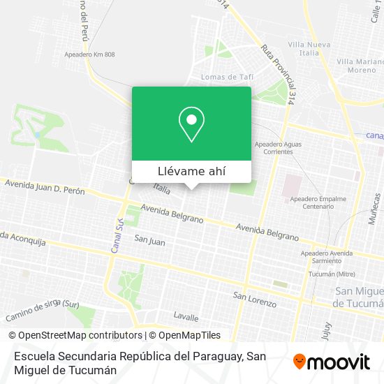 Mapa de Escuela Secundaria República del Paraguay