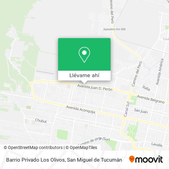 Mapa de Barrio Privado Los Olivos