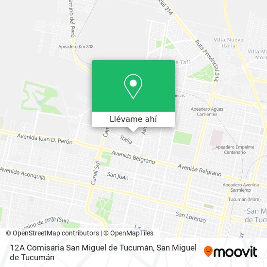 Mapa de 12A Comisaria San Miguel de Tucumán