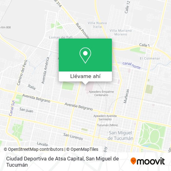 Mapa de Ciudad Deportiva de Atsa Capital