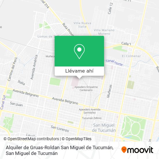 Mapa de Alquiler de Gruas-Roldan San Miguel de Tucumán