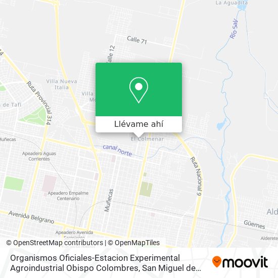 Mapa de Organismos Oficiales-Estacion Experimental Agroindustrial Obispo Colombres