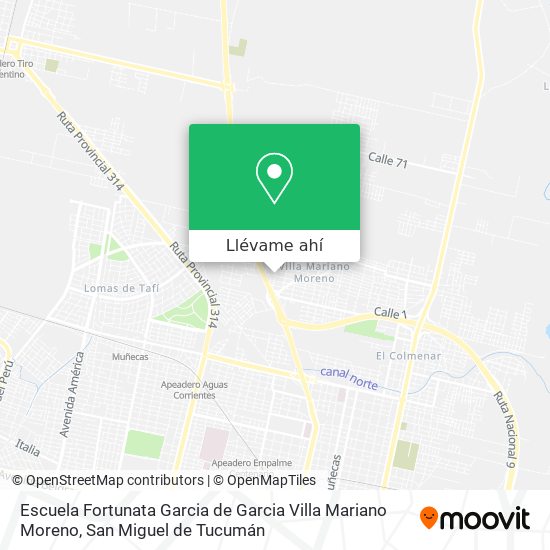 Mapa de Escuela Fortunata Garcia de Garcia Villa Mariano Moreno