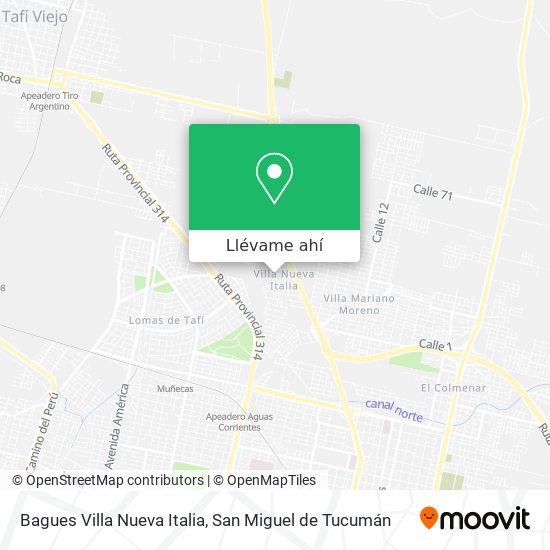 Mapa de Bagues Villa Nueva Italia