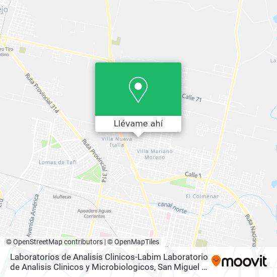 Mapa de Laboratorios de Analisis Clinicos-Labim Laboratorio de Analisis Clinicos y Microbiologicos