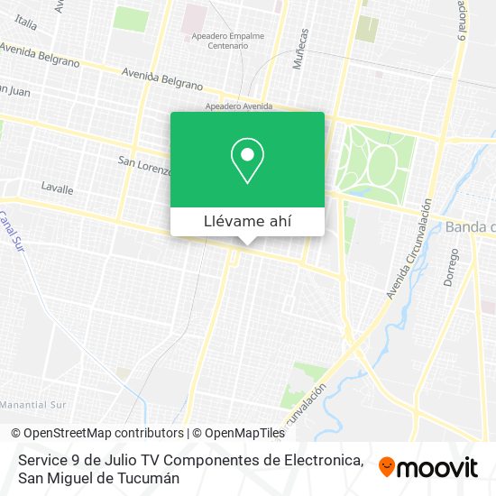 Mapa de Service 9 de Julio TV Componentes de Electronica