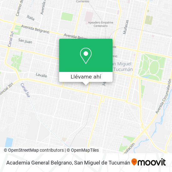 Mapa de Academia General Belgrano