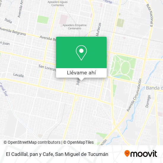 Mapa de El Cadillal, pan y Cafe