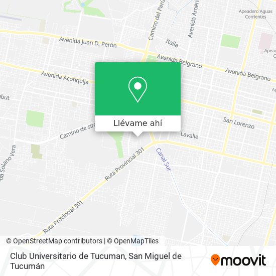 Mapa de Club Universitario de Tucuman