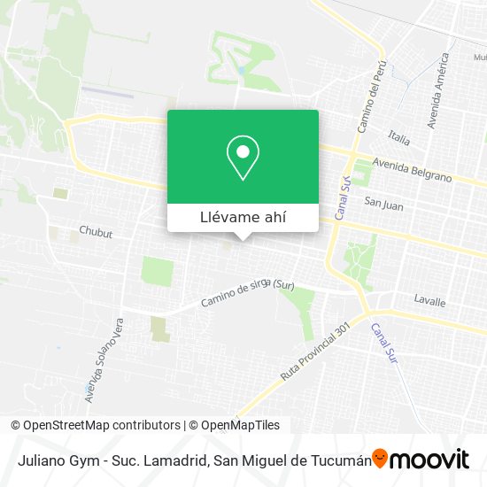 Mapa de Juliano Gym - Suc. Lamadrid