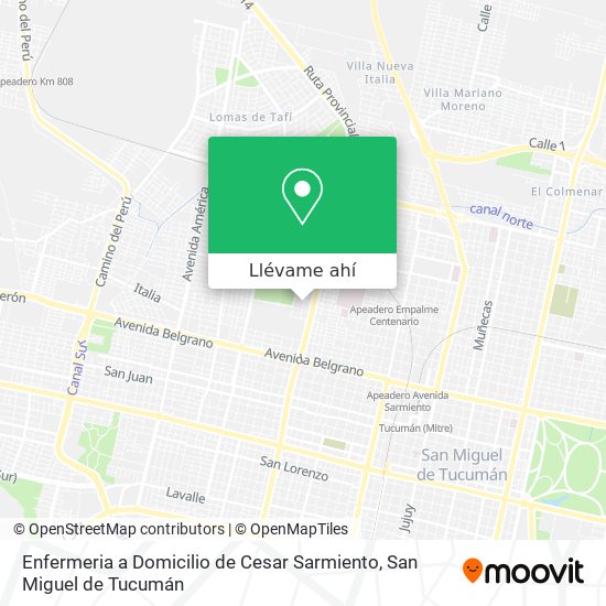 Mapa de Enfermeria a Domicilio de Cesar Sarmiento