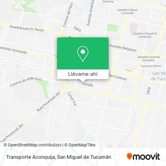 Mapa de Transporte Aconquija