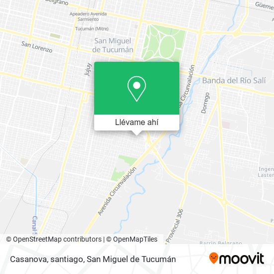 Mapa de Casanova, santiago