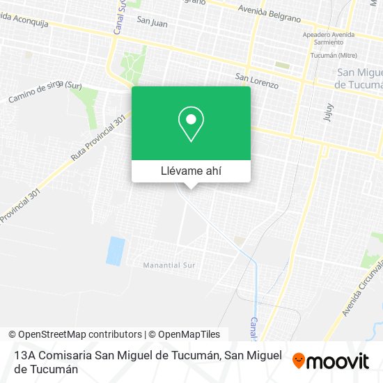 Mapa de 13A Comisaria San Miguel de Tucumán