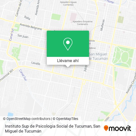 Mapa de Instituto Sup de Psicologia Social de Tucuman