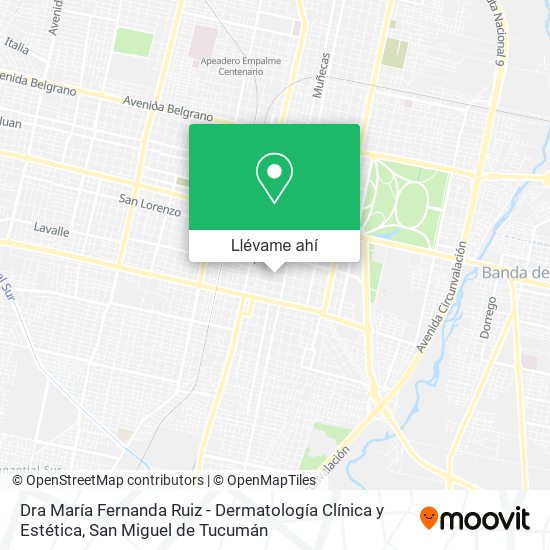 Mapa de Dra María Fernanda Ruiz - Dermatología Clínica y Estética