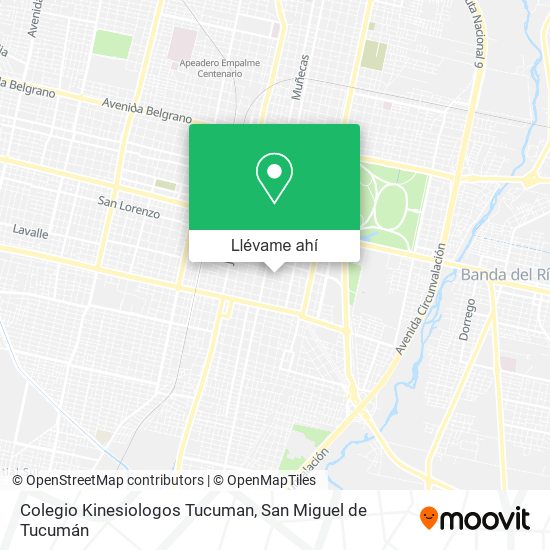 Mapa de Colegio Kinesiologos Tucuman