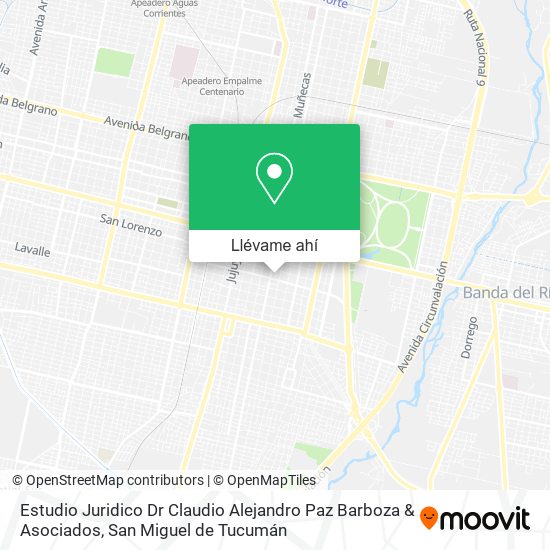 Mapa de Estudio Juridico Dr Claudio Alejandro Paz Barboza & Asociados