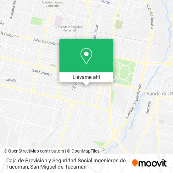 Mapa de Caja de Prevision y Seguridad Social Ingenieros de Tucuman