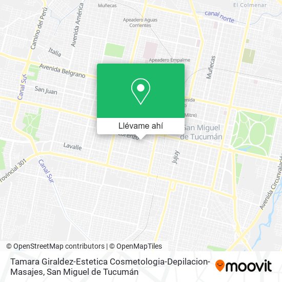 Mapa de Tamara Giraldez-Estetica Cosmetologia-Depilacion-Masajes