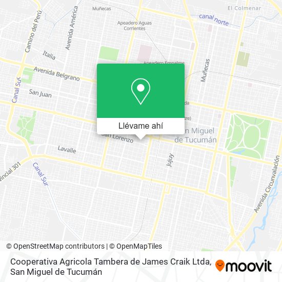 Mapa de Cooperativa Agricola Tambera de James Craik Ltda