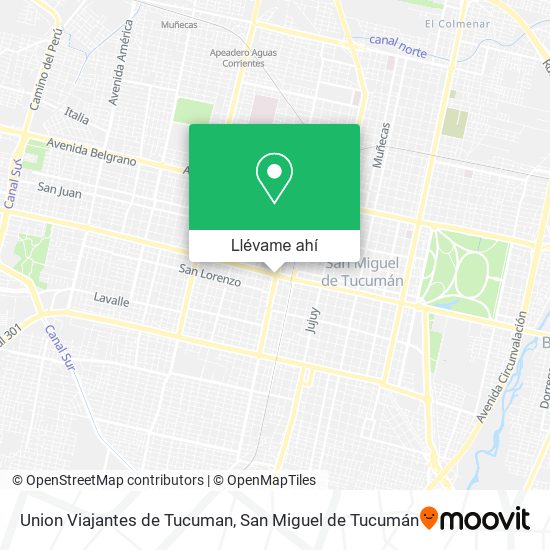 Mapa de Union Viajantes de Tucuman
