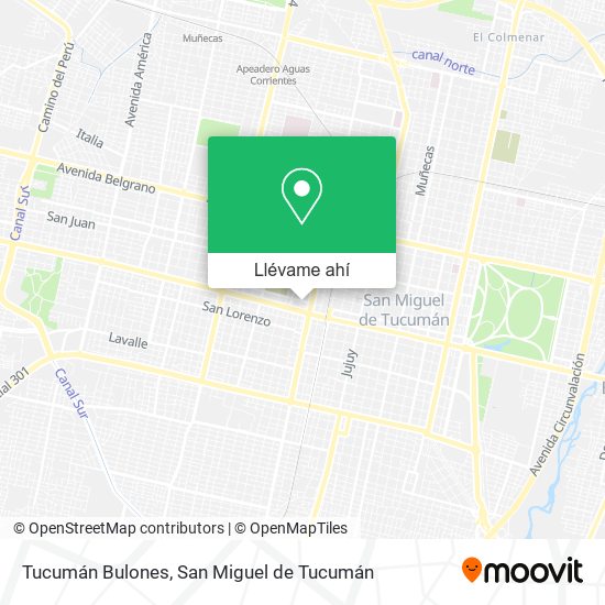 Mapa de Tucumán Bulones
