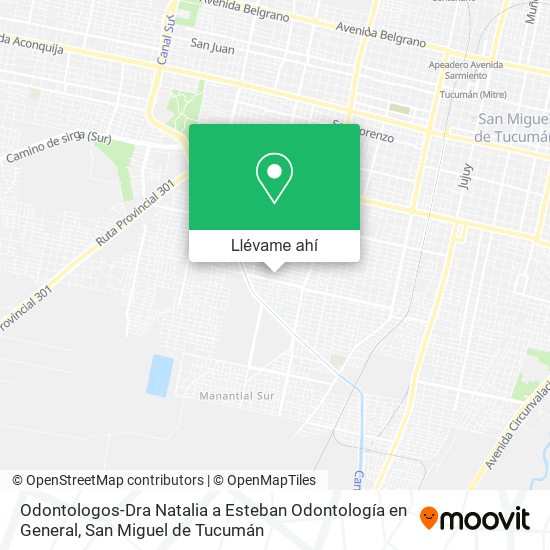 Mapa de Odontologos-Dra Natalia a Esteban Odontología en General