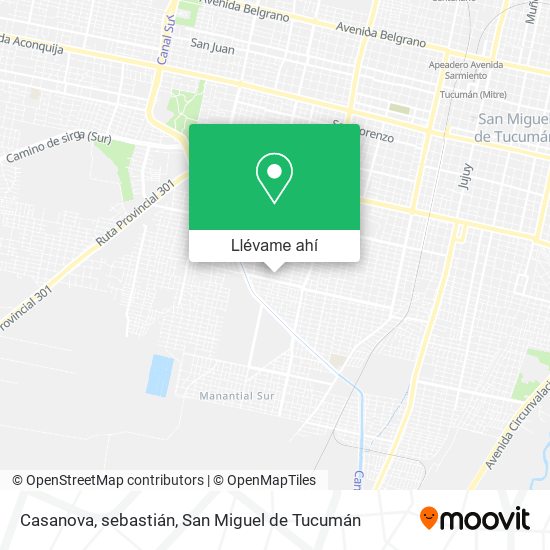 Mapa de Casanova, sebastián