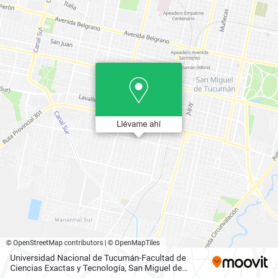 Mapa de Universidad Nacional de Tucumán-Facultad de Ciencias Exactas y Tecnología