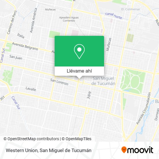 Mapa de Western Union