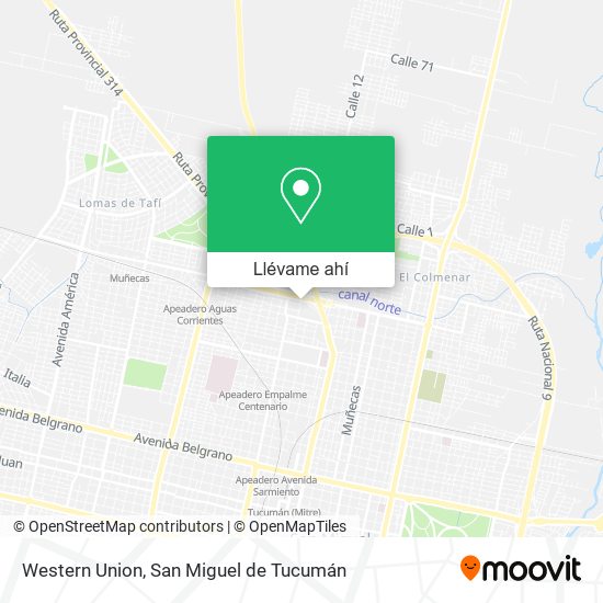 Mapa de Western Union