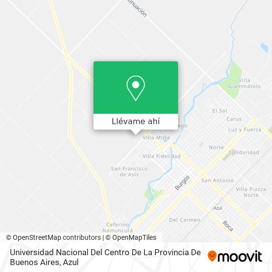 Mapa de Universidad Nacional Del Centro De La Provincia De Buenos Aires