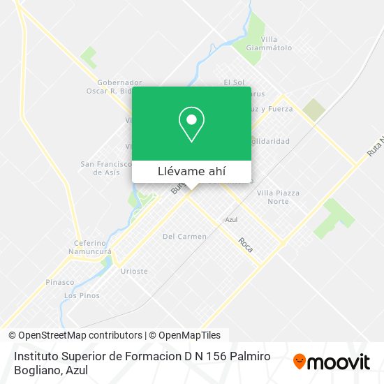 Mapa de Instituto Superior de Formacion D N 156 Palmiro Bogliano