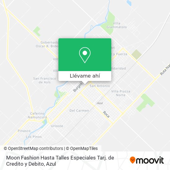 Mapa de Moon Fashion Hasta Talles Especiales Tarj. de Credito y Debito