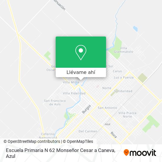 Mapa de Escuela Primaria N 62 Monseñor Cesar a Caneva