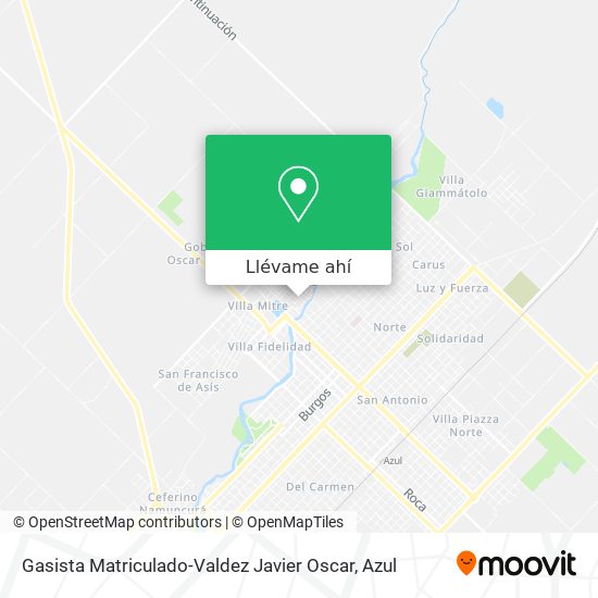 Mapa de Gasista Matriculado-Valdez Javier Oscar