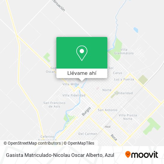Mapa de Gasista Matriculado-Nicolau Oscar Alberto