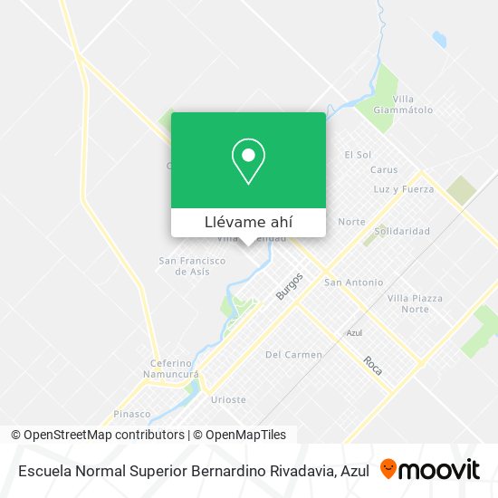 Mapa de Escuela Normal Superior Bernardino Rivadavia