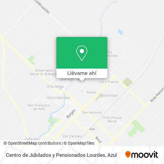 Mapa de Centro de Jubilados y Pensionados Lourdes