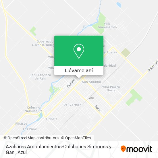 Mapa de Azahares Amoblamientos-Colchones Simmons y Gani