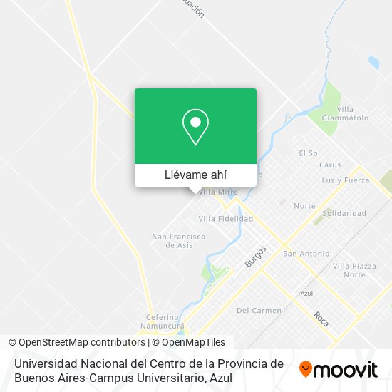 Mapa de Universidad Nacional del Centro de la Provincia de Buenos Aires-Campus Universitario