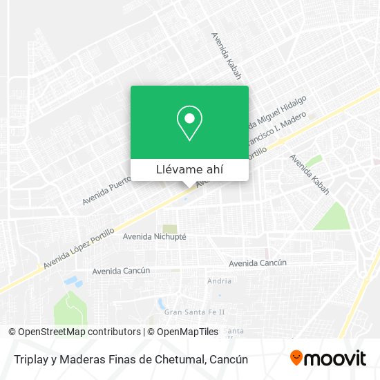 Mapa de Triplay y Maderas Finas de Chetumal