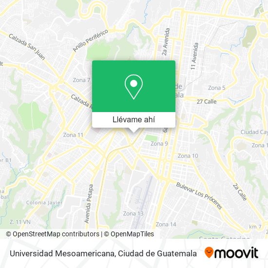 Mapa de Universidad Mesoamericana