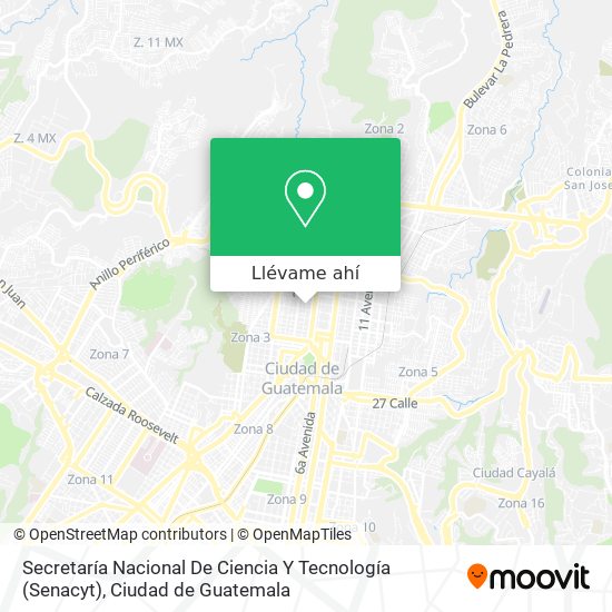 Mapa de Secretaría Nacional De Ciencia Y Tecnología (Senacyt)